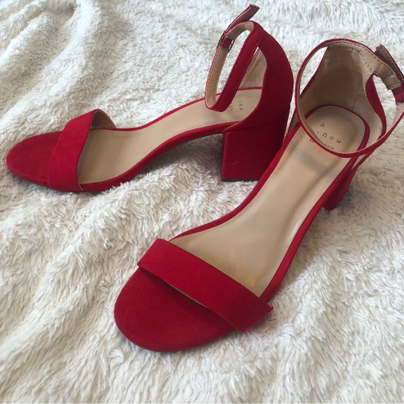 a new day Shoes - A new day red block heel ankle strap shoe size 7.5